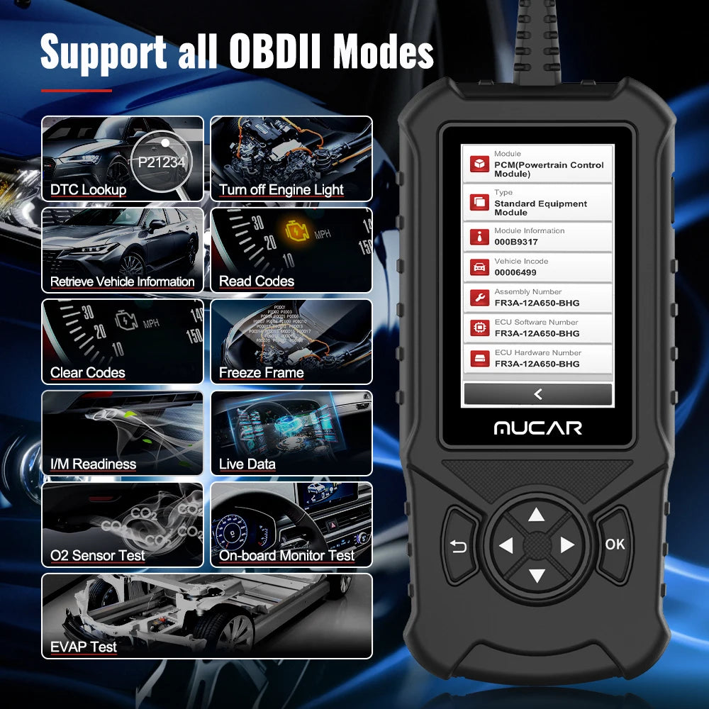 MUCAR CDE900/CDE900 PRO OBD2 Auto Diagnostic Tool car Scanner Tools full system 28 reset Code Reader Scan Tool 2+32G WIFI Update