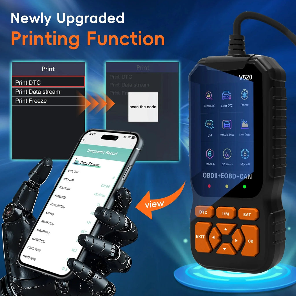 OBD2 Car Scanner Diagnostic Scanning Tool, Professional Mechanical Vehicle Fault Code Reader, Auto Reading Fault Code Control Mo