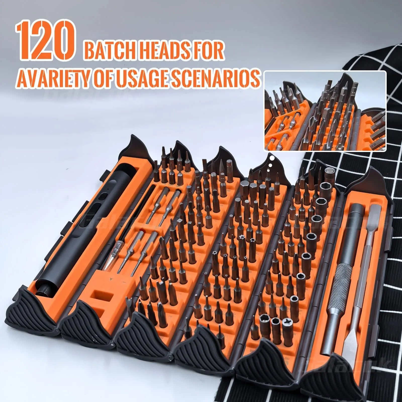 138 in 1 Electric Precision Screwdriver Set Mini Repair Tool Kit with 122 Magnetic Phillips Torx Bits for iPhone Watch Camera PC