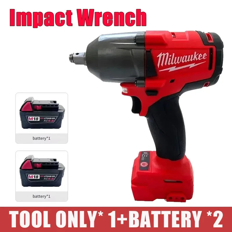 Milwaukee Brushless Cordless Electric Impact Hammer Drill Angle Grinder Electric Circular Saw With18v Battery Combo Kits Power