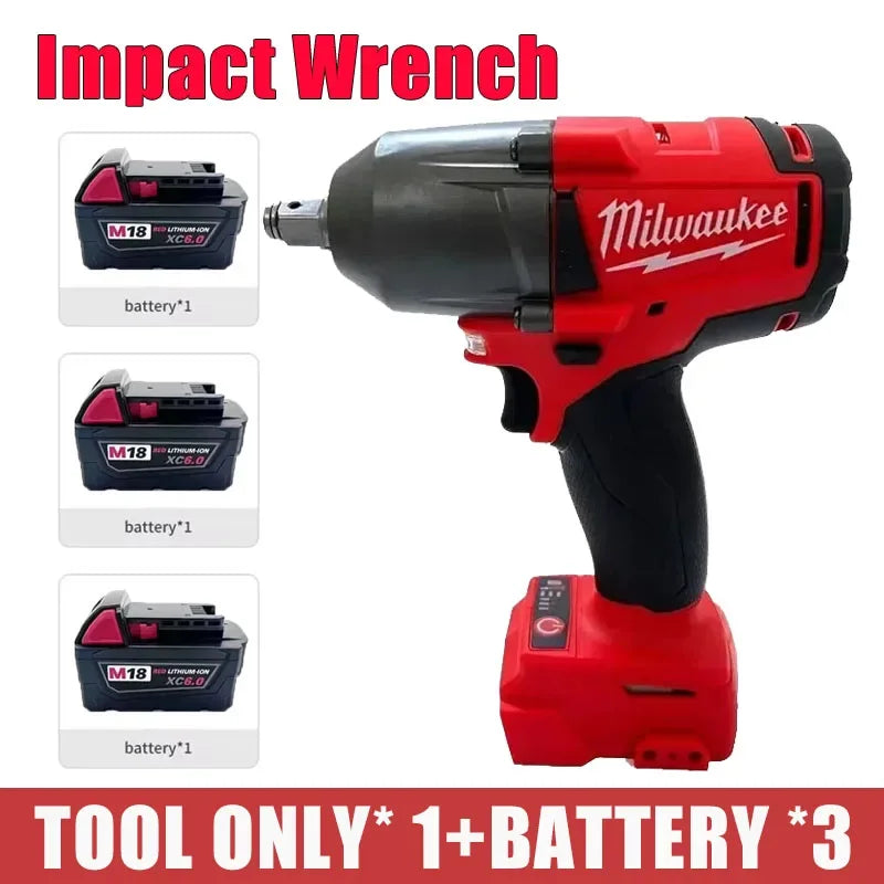 Milwaukee Brushless Cordless Electric Impact Hammer Drill Angle Grinder Electric Circular Saw With18v Battery Combo Kits Power