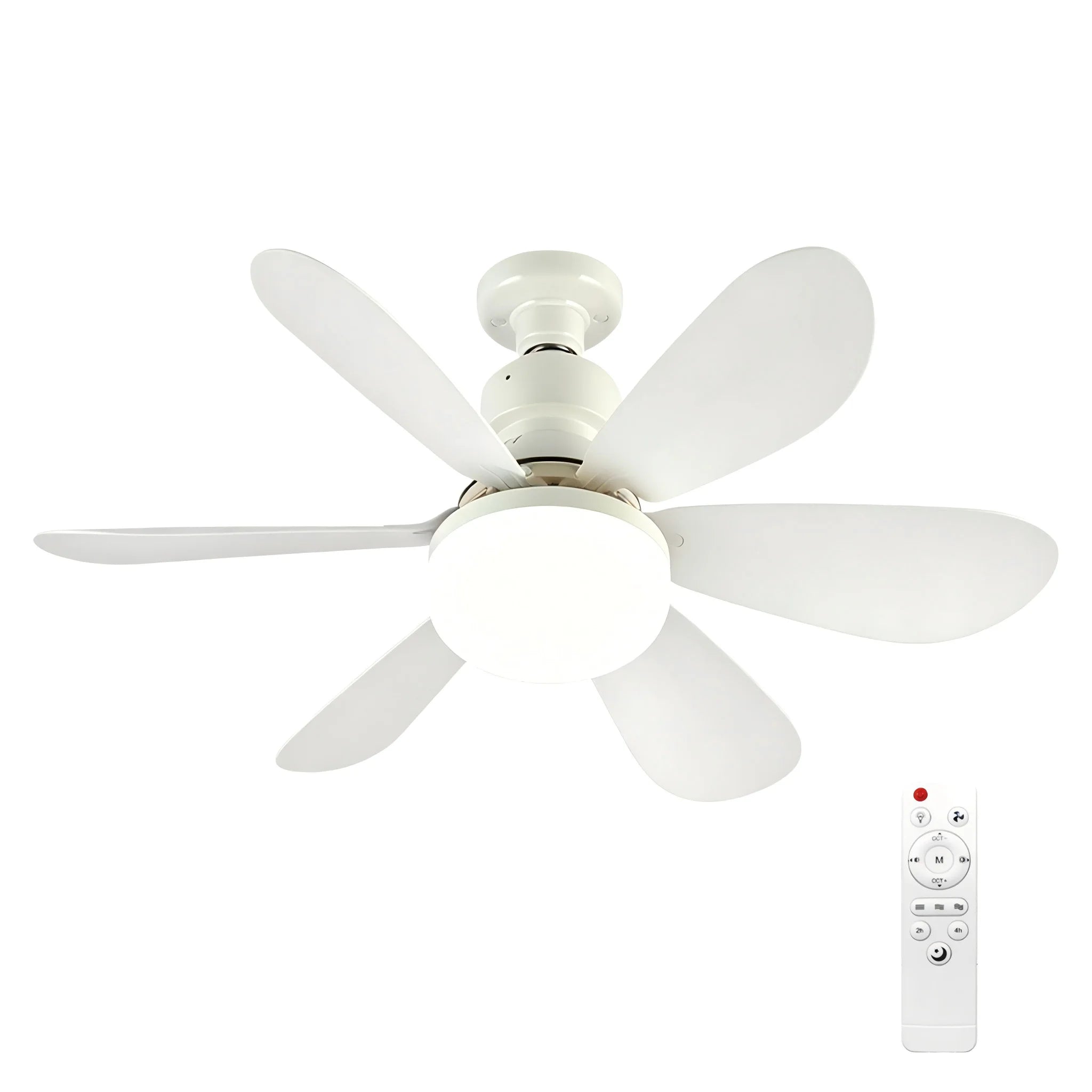 40W Ceiling Fan with Remote Control, E27 Base LED Light Fan, Quiet Smart Ceiling Fan Lamp for Bedroom Living Room Kitchen