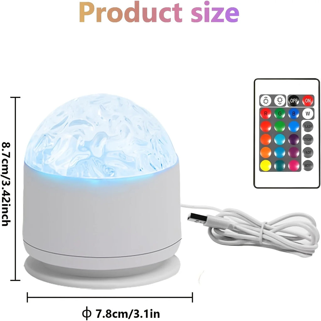 Starry Sky Galaxy Northern Aurora/Water Ripple LED Night Light 16 Color 360°Rotating RGB USB Lamp Remote Projector Ambient Light