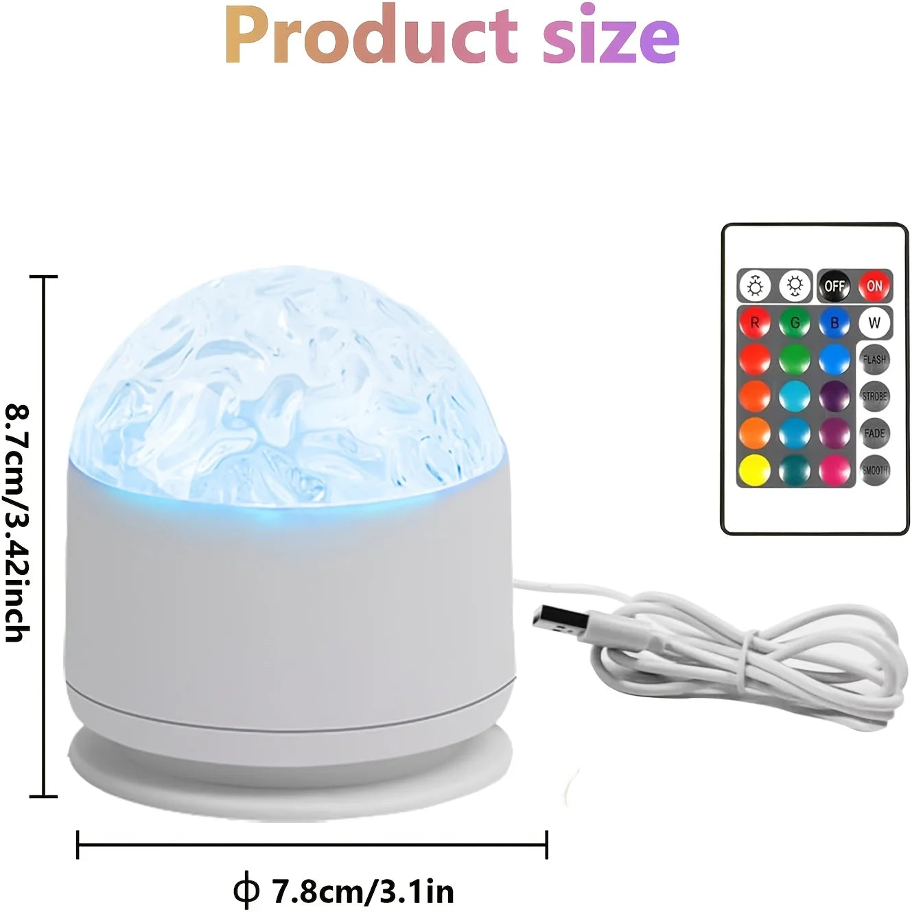 Starry Sky Galaxy Northern Aurora/Water Ripple LED Night Light 16 Color 360°Rotating RGB USB Lamp Remote Projector Ambient Light