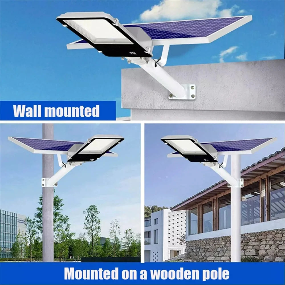 8000mah High Power Solar Street Lights Outdoor Commercial Parking Lot Light Dusk to Dawn Solar Security Flood Lights Solar Lamp