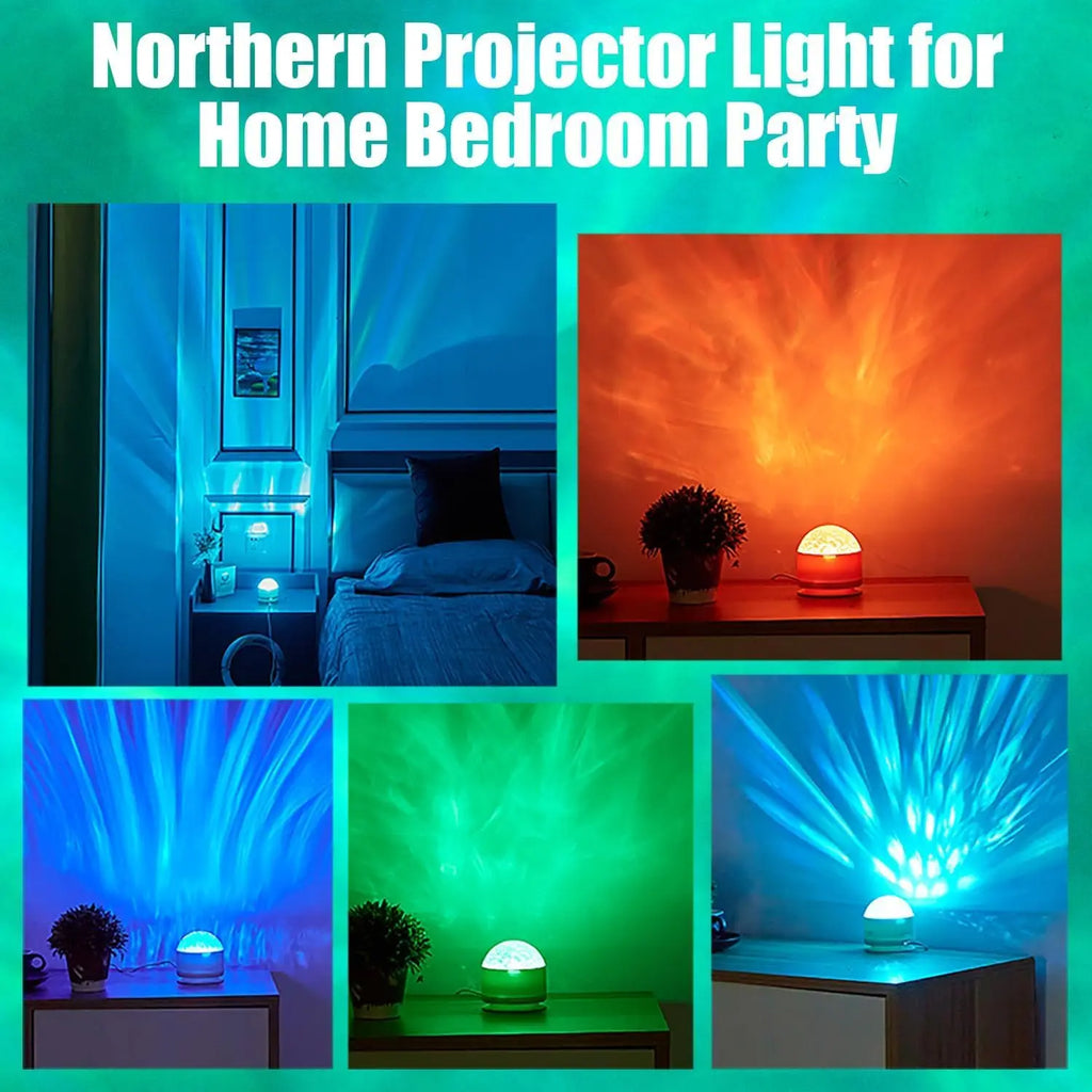 Starry Sky Galaxy Northern Aurora/Water Ripple LED Night Light 16 Color 360°Rotating RGB USB Lamp Remote Projector Ambient Light