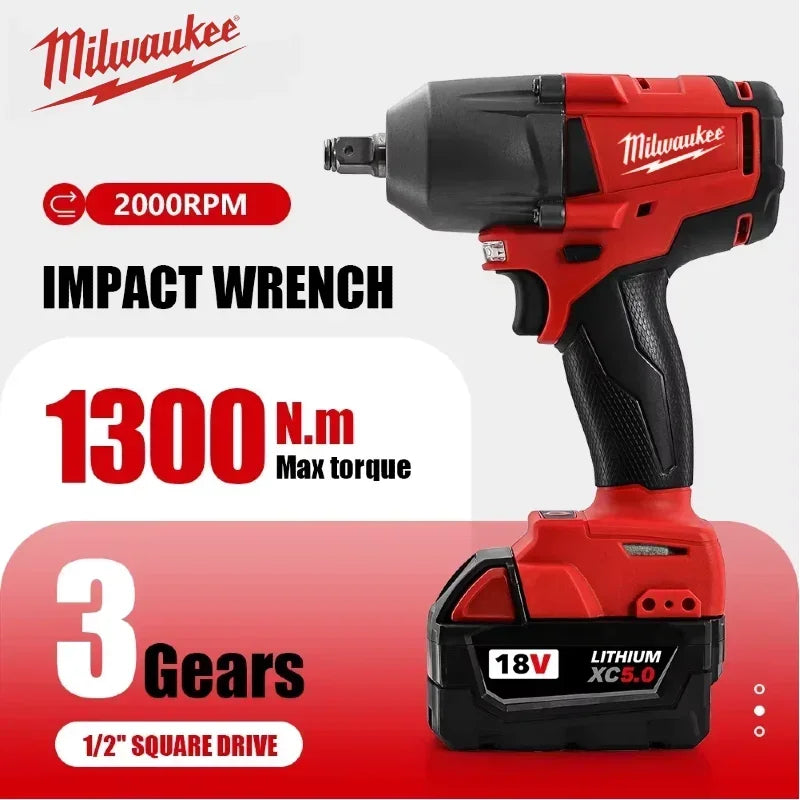 Milwaukee Brushless Cordless Electric Impact Hammer Drill Angle Grinder Electric Circular Saw With18v Battery Combo Kits Power