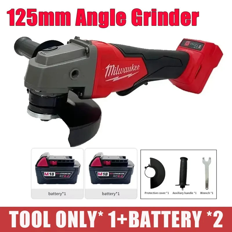 Milwaukee Brushless Cordless Electric Impact Hammer Drill Angle Grinder Electric Circular Saw With18v Battery Combo Kits Power