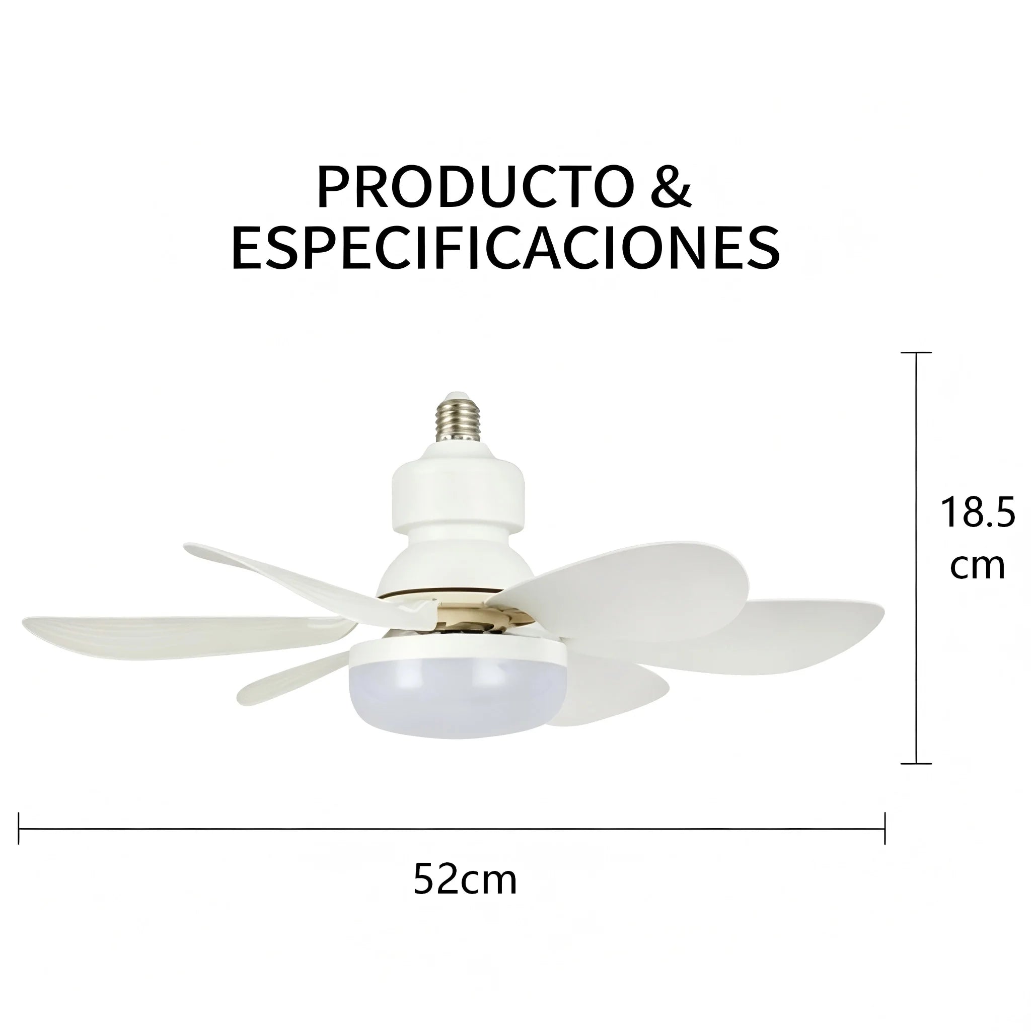 40W Ceiling Fan with Remote Control, E27 Base LED Light Fan, Quiet Smart Ceiling Fan Lamp for Bedroom Living Room Kitchen