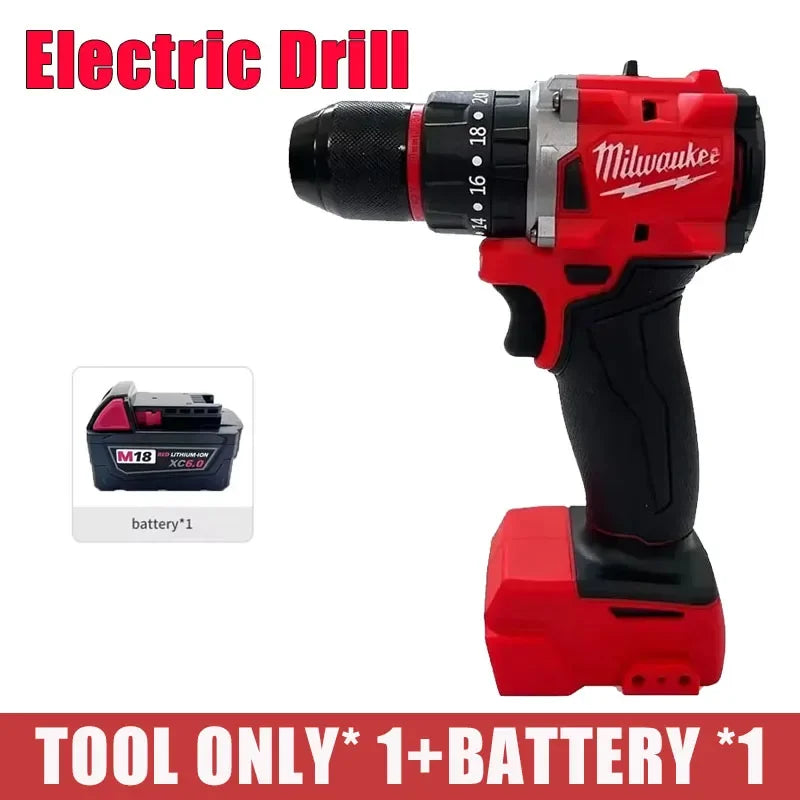 Milwaukee Brushless Cordless Electric Impact Hammer Drill Angle Grinder Electric Circular Saw With18v Battery Combo Kits Power