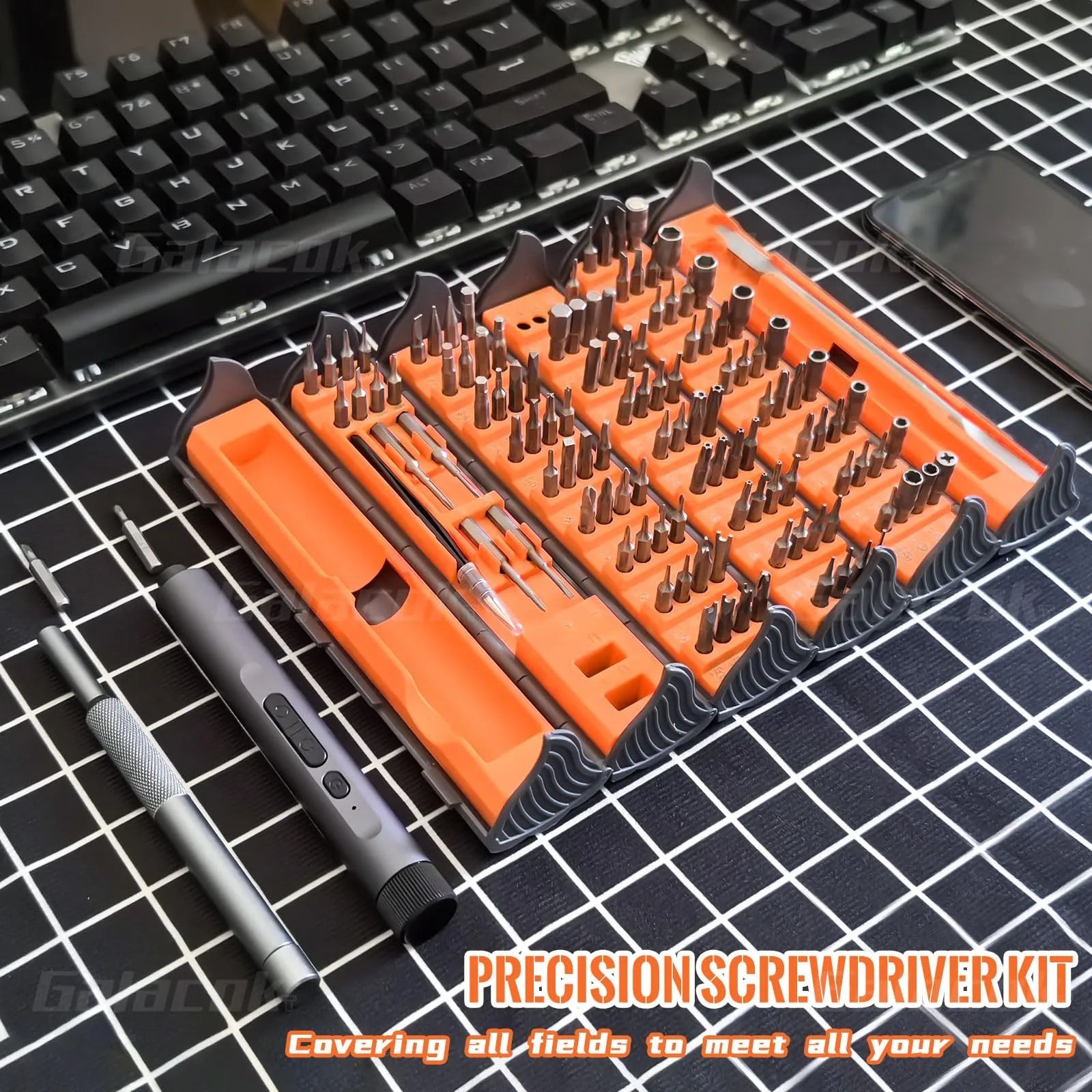 138 in 1 Electric Precision Screwdriver Set Mini Repair Tool Kit with 122 Magnetic Phillips Torx Bits for iPhone Watch Camera PC