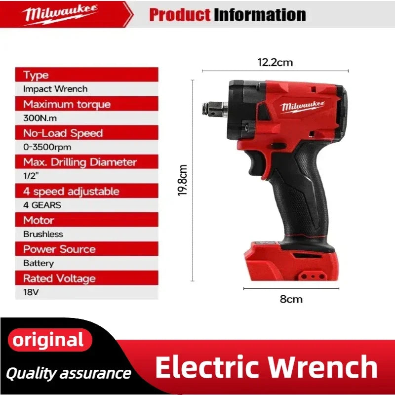 Milwaukee Brushless Cordless Electric Impact Hammer Drill Angle Grinder Electric Circular Saw With18v Battery Combo Kits Power