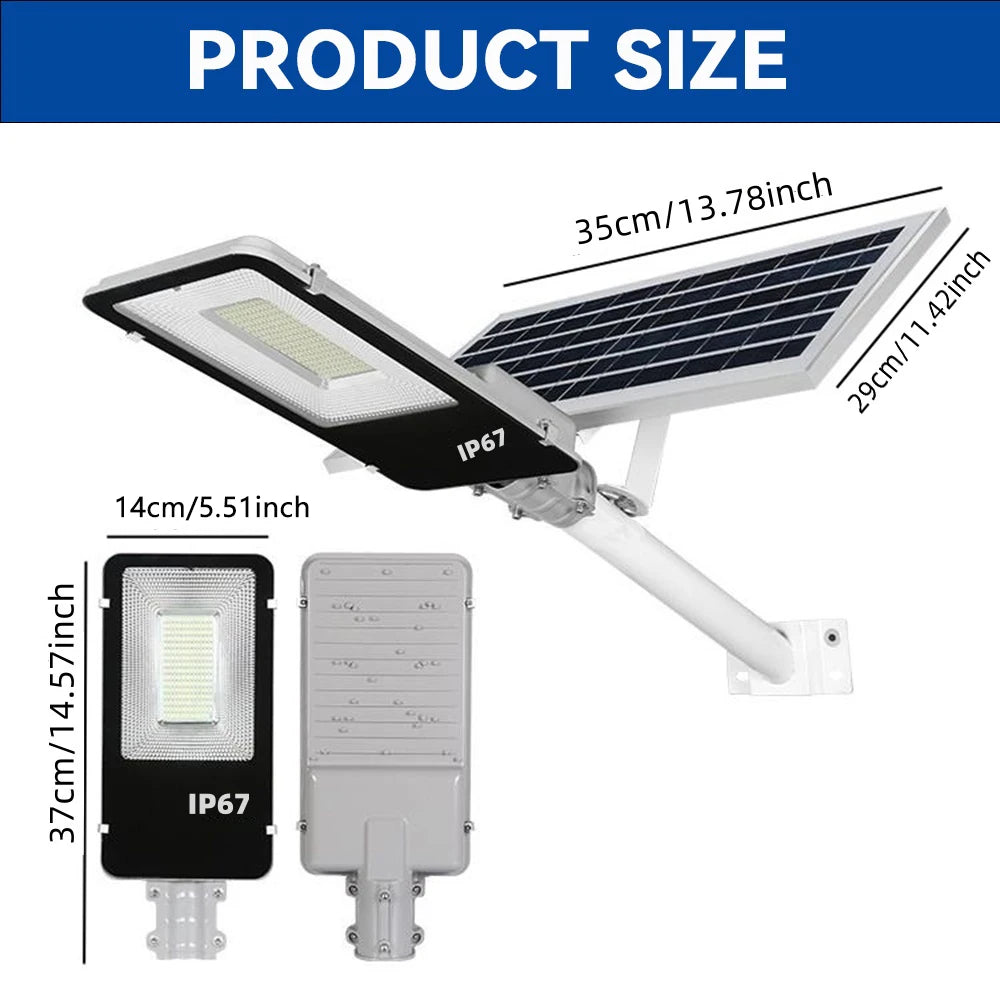 8000mah High Power Solar Street Lights Outdoor Commercial Parking Lot Light Dusk to Dawn Solar Security Flood Lights Solar Lamp