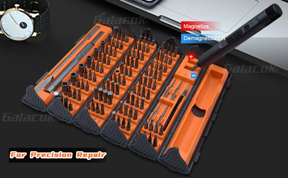 138 in 1 Electric Precision Screwdriver Set Mini Repair Tool Kit with 122 Magnetic Phillips Torx Bits for iPhone Watch Camera PC